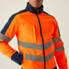 Regatta Professional Men's Hi-Vis Waterproof 3 Layer Softshell Jacket Orange / Navy Large