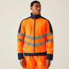 Regatta Professional Men's Hi-Vis Waterproof 3 Layer Softshell Jacket Orange / Navy Large