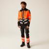 Regatta TRA760 Men's X-Pro Hi-Vis Waterproof 3 Layer Softshell Jacket Black / Orange Large