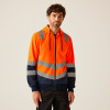 Regatta Pro TRF625 Men's Full Zip Two Tone Hoodie Orange / Navy Large