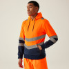 Regatta TRF663 Men's Two Tone Hi Vis Overhead Hoodie Class 2 - Orange Large