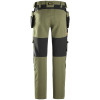 Snickers 6218 AllroundWork, 4-way Stretch Trousers with Holster Pockets - Khaki Green / Black 35w 32" Leg
