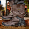 Apache AP305 Brown Leather Safety Rigger Boots - Waterproof - Size 8