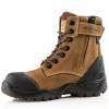 Buckler BSH008 Dark Brown High Leg Safety Boots - Lace & Zip Size - Size 6
