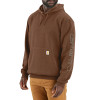 Carhartt K288 Hoodie with Logo Print on Sleeve Midweight Sweatshirt in Mocha Heather Size Large