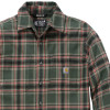 Carhartt 107010 Rugged Flex Relaxed Fit Midweight Flannel Plaid Shirt Forestry Green-Amber Terrain Small
