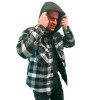 Dewalt Hemlock Lumberjack Hooded Jacket Black/Grey Quilted Check Size Large