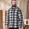 Scruffs Oversized Worker Padded Checked Shirt Jacket Black & White Size Small