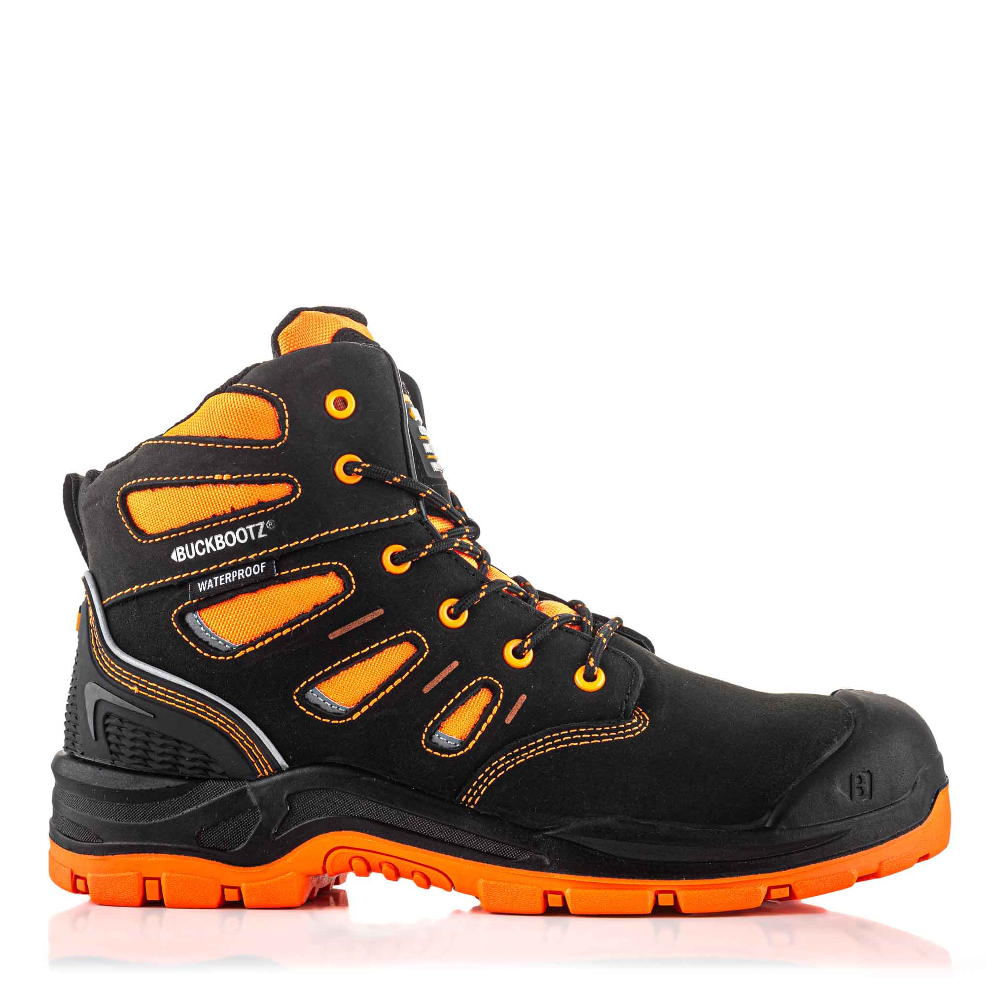 Toolmonkey Buckbootz BVIZ2 Hi Viz Safety Boots Buckz Viz Series Orange Black Size 9